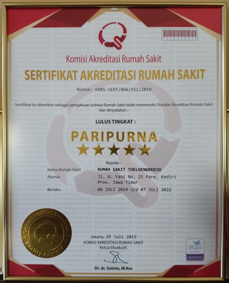 Sertifikat Akreditasi Paripurna Tahun 2019- KARS versi SNARS 2012
